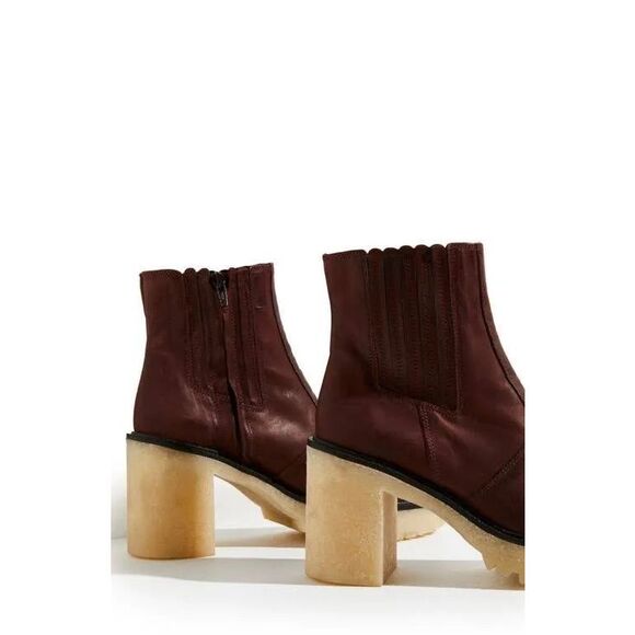 Free People $188 James Chelsea Boots Leather Cherry Chocolate sz 40 US 9 - Picture 4 of 14